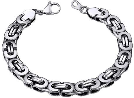 ChainsHouse Gold Königskette armband 8mm breit 19cm lang Armreif 19cm lang für herren und Jungen