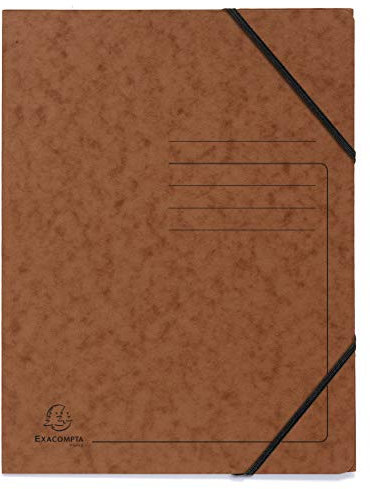 Exacompta 555424E 5er Pack Premium Eckspanner-Mappe. Made in Germany. Aus extra starkem Colorspan-Karton DIN A4 mit 2 Gummizügen Sammelmappe Dokumentenmappe ideal für Büro und Schule tabakbraun