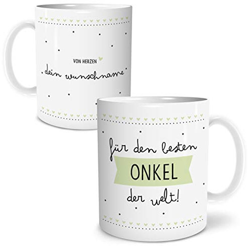 OWLBOOK® Personalisierte Geschenke für Frauen Tasse Personalisiert Name Bester Onkel Tasse mit Spruch Geschenke Geschenkideen für Onkel zum Geburtstag Keramik 300 ml