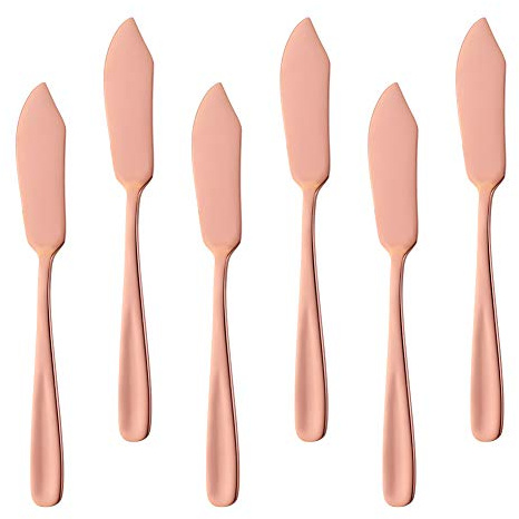 Buyer Star Edelstahl-Buttermesser, Roségold-Käseverteiler verteilen Marmeladen-Käse-Buttercreme (6er-Set)