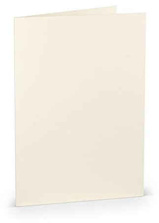 PAPERADO 150 Faltkarten DIN A5 - Ivory gerippt Creme - 220 g/m² - 14,8 x 21 cm - Blanko Doppelkarten Klappkarten Einladungskarten