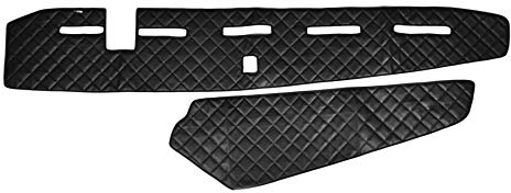24/7 AUTO Eco-Leder Armaturenbrettmatten Abdeckungen für Volvo FH4 Euro6 mit Sensor, Schwarz, Öko-Leder
