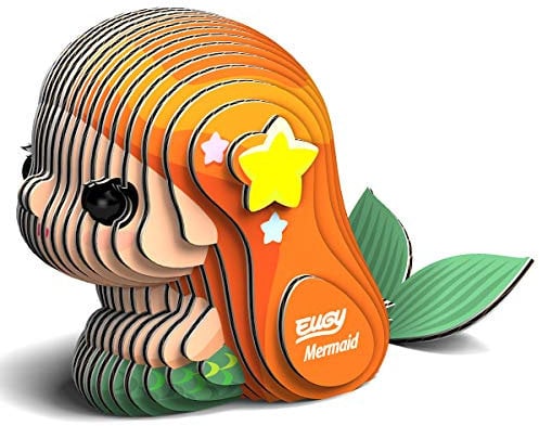 Eugy Meerjungfrau 3D Puzzle, 25 Stück Umweltfreundliches Lernspielzeug Puzzles für Jungen, Mädchen & Kinder ab 6 Jahren