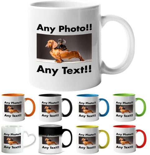 ia wares Personalised Mug - Any Text, Design, Picture or Logo on The Coffee Mug - Customised Coffee Mug Gifts for Birthday Christmas, Anniversary and Other Special Moments(11oz, White)
