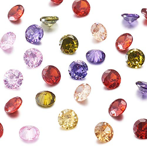 Cheriswelry 50 Stück 2,5 mm Zirkonia Stein facettierte Kristall CZ Steine Cabochons für Schmuck Ohrring Armband Anhänger DIY Handwerk Herstellung