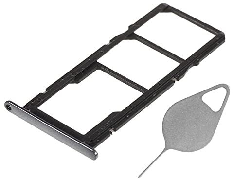 OnlyTech - Tiroir/Support de la Carte Double sim et Carte mémoire Micro SD du Huawei Y6 2018 Noir + Outil d'extraction