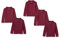 Amazon Essentials Girls' Long-Sleeve Interlock Polo Shirts, Pack of 5, Burgundy, 8 Years