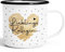 SpecialMe® Emaille-Tasse Herz Danke Geschenk Lieblingsmensch Alltagsheld Berufe Spruch Schrift Emaillebecher Lieblingskollegin weiß-schwarz Emailletasse