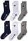 Champion Unisex Socks Basics 6pk Crew Füßlinge, Marineblau/Weiß/Klar Melange Grau, 27-30 EU
