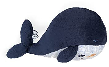 KALOO - Petit Calme - Beruhigendes Plüschtier für Babys - 32 cm Blauwal - Wärmekissen mit Heißem/Kaltem Effekt - Sehr Weiches Material - Abnehmbarer Bezug - Ab Geburt, K970700