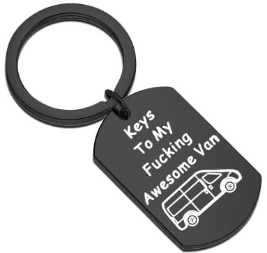 KUIYAI Porte-clés Camper Gift Keys To My Fucking Awesome Van, 4.0*2.5, Acier inoxydable