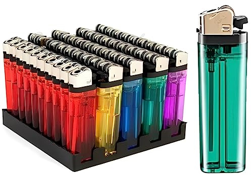 UR CHOICE Disposable Lighters | Multicolour Lighters with Adjustable Flame | Child Safe | Transparent Body | Pocket-friendly | Pack of 50