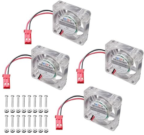 4X DC 5V 0.25A Cooling Radiator Fans 30x30mm LED Blue Light Brushless CPU Heat Cooler 2-Pin Connector Compatible w/Raspberry Pi 4