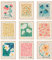 AnyDesign 9 x Blumenmarkt-Wandkunstdrucke, Matisse-Kunstposter, ungerahmt, florale Zeichnung, Poster, bunte Dekoration für Galeriezimmer, ästhetische Wohnzimmer-, Badezimmer-Dekoration, 20,3 x 25,4 cm