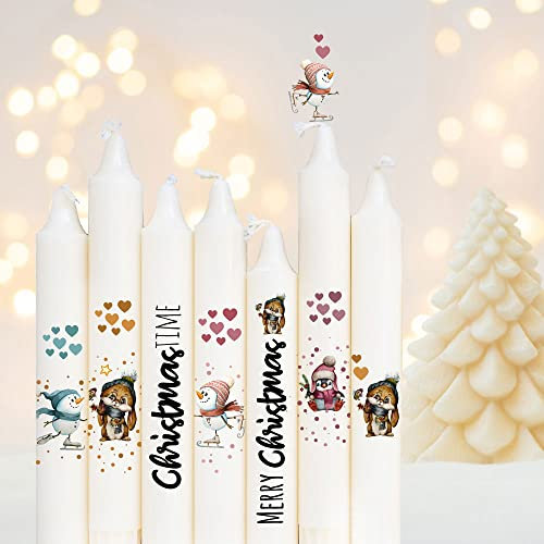 Kerzensticker Kerzentattoos Tattoofolie Weihnachten Christmas für Kerzen oder Keramik A4 Bogen DIY Stickerbogen für bis zu 40 Kerzen kst16 ilka parey wandtattoo-welt®