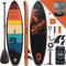 ALLPICK Premium SUP Board Set, Stand Up Paddling Board Aufblasbar, Mit Universal Kamerahalterung, Komplettes Zubehör, Verstellbares Paddel, Anfänger und Fortgeschrittene, 150kg/180kg, OrangeAbendröte