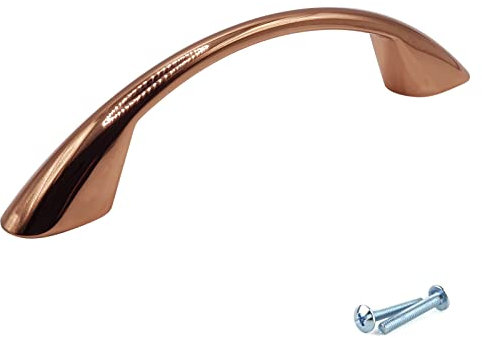 M4TEC Bedroom Furniture Bow Door Handles Rose Gold Pull Handles for Kitchen Cupboards Door Handles, Cabinets, Drawers and Wardrobes Handles - VD6 Series, 96mm