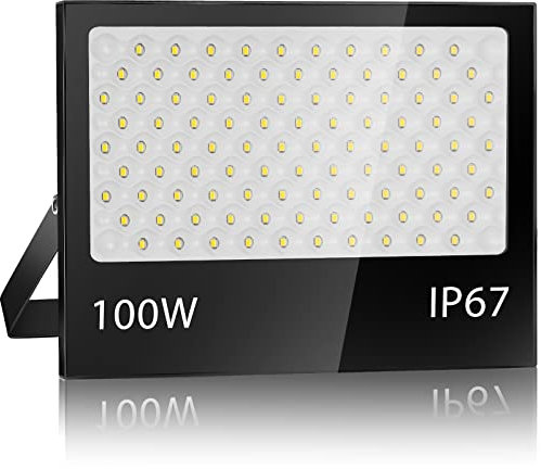 YZYFACAI 100W LED Strahler Außen,10000LM LED Scheinwerfer,7000K Kaltweiß Scheinwerfer,IP67 Wasserfest Fluter,für Hinterhof,Innenhöfe,Garage,Flur,Garten