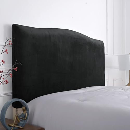 Meigeh Bett Kopfteil Bezug Samt Kopfteil Schutz Abdeckung für einzelne Doppel Kingsize Betten Schwarz