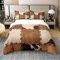 Rindsleder 100% Baumwolle Bettbezug 155x220 Patchwork Kuh Pelz Tröster Abdeckung Bauernhof Tier Bettwäsche Sets für Jungen Western Cowboy Bauernhaus Bettbezug mit 1 Kissenbezug Zimmer Dekor