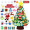 Filz-Weihnachtsbaum, DIY Filz-Weihnachtsbaum für Kleinkinder mit 30pcs Xmas Ornament, 3.35ft DIY Filz-Weihnachtsbaum-Set für Kinder, handgefertigte Neujahrs-Weihnachts-Tür-Wand hängen Dekorationen