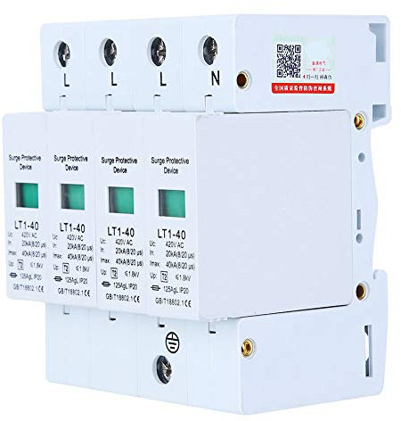 Parafoudre LT1-40 4P 420VAC 40KA, 35mm DIN montage sur rail (4P40KA)