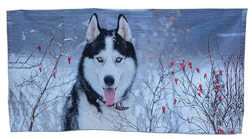 Generisch Siberian Husky Wolf Gothic Handtuch Badetuch Duschtuch Strandtuch