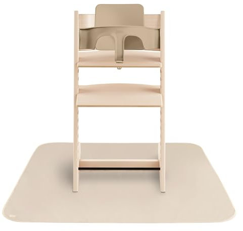 Mushie Spritzmatte Bodenschutzmatte für Baby | Wasserdichte & Maschinenwaschbare Matte für Hochstuhl | 108x108 cm | Leicht, Langlebig & BPA-frei Splat Mat | Perfekt für Essensbereich (Fog)