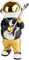BRUBAKER Dekofigur Astronaut Gitarrist mit E-Gitarre - 24 cm Weltraum Figur mit schwarzem Hoodie und verchromten Helm in Gitarrensolo Pose - Handbemalte Statue - Gold, Schwarz und Weiß