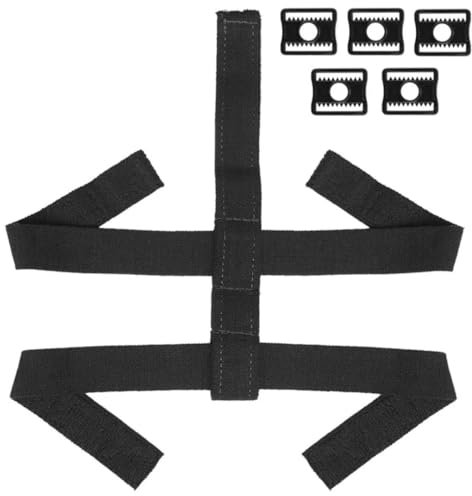 TronX Hockey-Torwartmasken-Geschirr mit Clips, Schwarz