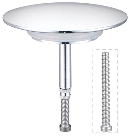 XIFIRY Bouchon de Bain, diamètre 72 mm, Bouchon de vidange chromé avec Double Joint innovant, Compatible avec la Plupart des baignoires, réglable en Hauteur.
