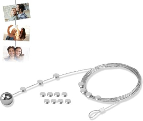 Fotoseil Fotodrahtseil 1 Stück Fotos Aufhängen Fotoleine Fotoseil mit 15 Magneten Klammern 250cm x 1,5mm Fotokette Fotoleine mit Klammern Um Bilder Aufhängen Schnur Von Fotos Postkarten