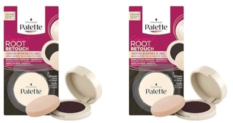 Palette Compact Root Retouch Retoca Raíces polvo compacto – Castaño – Cubre Canas 1 unidad (Paquete de 2)