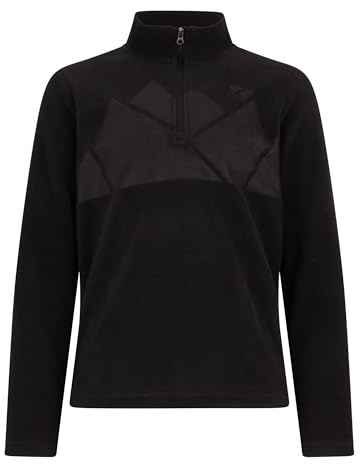 Ziener Kinder JONKI Skipullover, Skirolli, Funktions-Shirt | atmungsaktiv, Fleece, warm, Black, 152