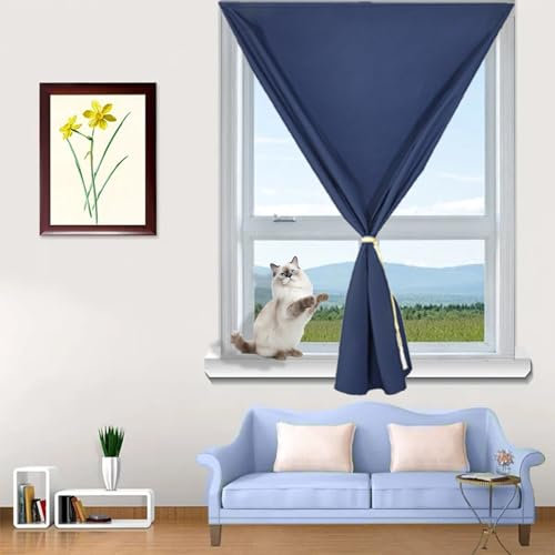 Tenda Oscurante per Finestre 60 x 130 cm, Facile Fissaggio Senza Viti, Fatto su Misura, Opaca Della Privacy Tenda Oscurante Termica, con Fissaggi per Mansardo, Blu Scuro
