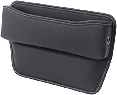 CAKERS Car Leather Cup Holder Gap Bag for Opel Vauxhall Cascada/Crossland/Grandland X, Car Seat Gap Filler Organiser Console Side Pocket Foldable Storage Pockets,A/Black