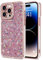 Lafunda for iPhone 14 Pro Case for Womens Girls, Luxury Bling Glitter Diamond Crystal Festival Shiny Case Camera Protection Shockproof Silicone TPU Phone Cover for iPhone 14 Pro 6.1, Pink