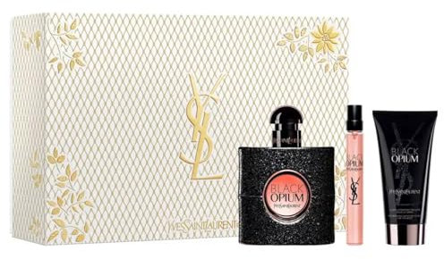 Yves Saint Laurent Black Opium Geschenkset für Damen, Eau de Parfum, 50 ml, EDP 10 ml und Körpercreme 50 ml