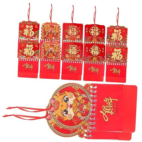 SHOWERORO Lot De 12 Calendriers Chinois 2024 Pour Décoration Murale Du Nouvel An Style Chinois Festif