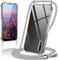 Coiwxmoi Coque avec Cordon pour Huawei P20 5.8, Collier Réglable Téléphone Étui Portable Lanyard Case Transparent Ultra Souple Silicone TPU Housse Antichoc Protection Cover pour P20, Gris