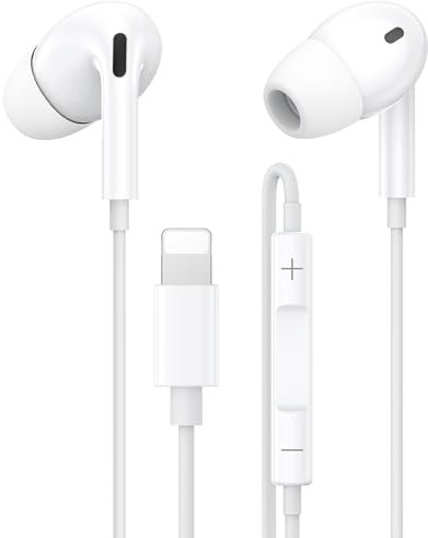 Auricolari In-Ear per iPhone,Cuffie con Filo ,HiFi Stereo Isolamento Acustico Microfono Integrato e Controllo del Volume Compatibili con iPhone 14/14 Plus/14 Pro/14 Pro Max/13/12/11/SE/XS/X/8/7,i-Pad