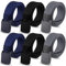 DASHUAIGE 6 Stück Arbeitsgürtel Herren, Unisex Nylon Gürtel Verstellbarer Canvas Gürtel, Keine Metallschnalle für Damen und Herren, Schneller Pass durch die Flughafensicherheit (Schwarz+grau+blau)