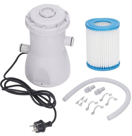Baxnore Pompa Filtro per Piscina, Pompa Filtro a Cartuccia per Piscina ABS, Filtro per Piscina a Cartuccia a Basso Rumore, Pompa Filtro 800GAL per Piscina