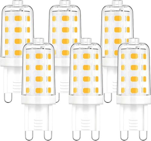 Oaomi G9 led warmweiß LED Leuchtmittel 3W Entspricht Ersetzt 40W Halogenlampe 30W-40W, glühbirne g9 Lampen Kein Flackern,Nnicht Dimmbar Leuchtmittel,G9 LED Lampe Warmweiß 3000K(Warmweiß)