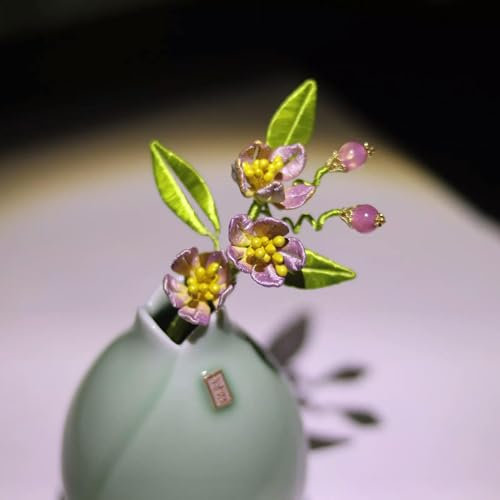 Broche Fleur brodée, Broche Pendentif