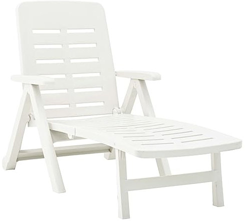 XINCXIN Klappliege, korbsessel Outdoor gartenstuhl hochlehner Strand Stuhl relaxliege Wohnzimmer Geeignet für Home Garden Balcony Terrace Kunststoff Weiß