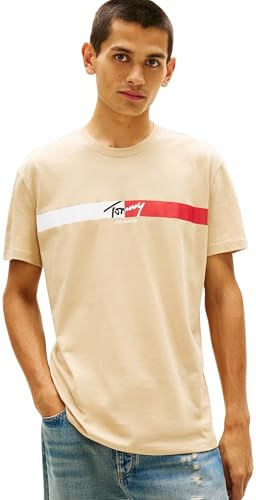 Tommy Jeans Herren TJM Reg Signature Stripe T EXT Dm0dm22539 S/S T-Shirt (1er Pack)