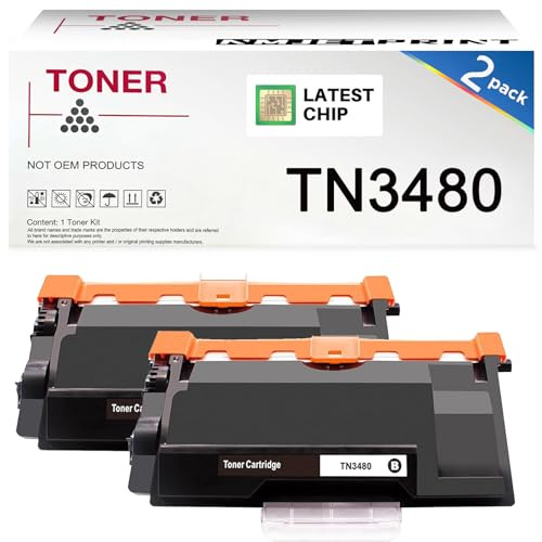 TN3480 TN-3480 Toner Kompatibel für Brother TN 3480 TN3430 TN-3430 für HL-L5100DN Toner MFC-L5750DW HL-L5200DW MFC-L5700DW DCP-L5500DN MFC-L6800DW (Schwarz, 2er-Pack)