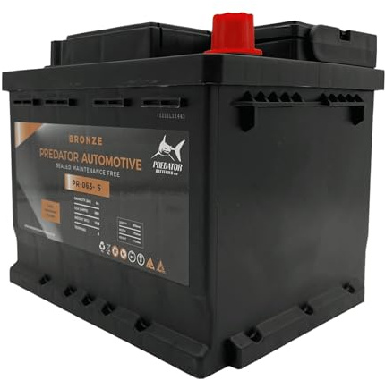 Predator Batteries Bronze 063 Flooded Car Battery | 12V 43Ah PR-063-S | High Performance Reliable Lead Acid Car Battery with Strong Starting Power | Durable Automotive Batteries for Everyday Vehicles