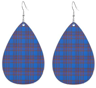 Ohrringe aus Chiffon mit Clan Elliot Tartan und Clan Gillespie Tartan für Damen, tropfenförmig, modische Accessoires